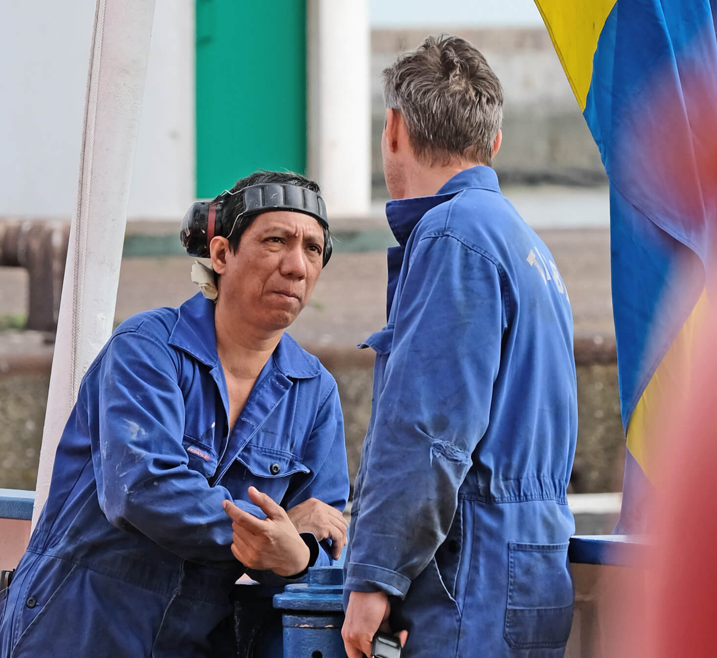 Two seafarers talking